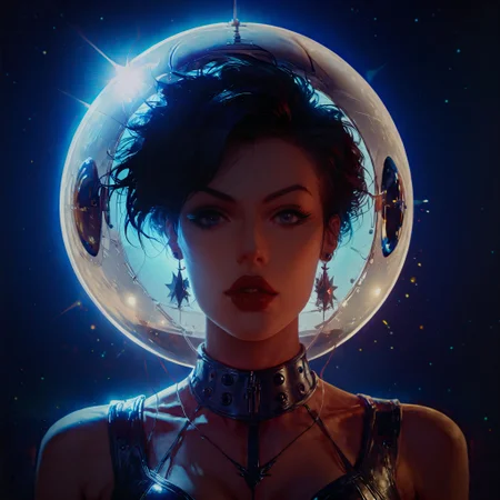 (score_9, score_8_up, score_7_up, masterpiece, , best quality, high quality, highres, cinematic shot, thick lineart, sharp edges, cel shading, linear hatching), raypunk
BREAK
woman in space jumpsuit doing a stylish 1950s pinup pose, solo, 1woman, glass space helmet, retro aesthetic, aged 50s futuristic style, world of tomorrow, futuristic fashion glass, vintage futuristic advertisement, softened pastel colors, stark lighting and contrast, lasers and pulsing lights, sun glare circles
<lora:add-detail-xl:0.8> <lora:Perfect Hands:0.8> <lora:RayPunK:0.75> <lora:Concept Art Twilight Style SDXL_LoRA_Pony Diffusion V6 XL:0.8> <lora:Expressive_H:0.8> <lora:sinfully_stylish_SDKL:0.8> <lora:zavy-cntrst-sdxl:0.6> ><lora:g0th1cPXL:0.6> <lora:RayPunK:1>