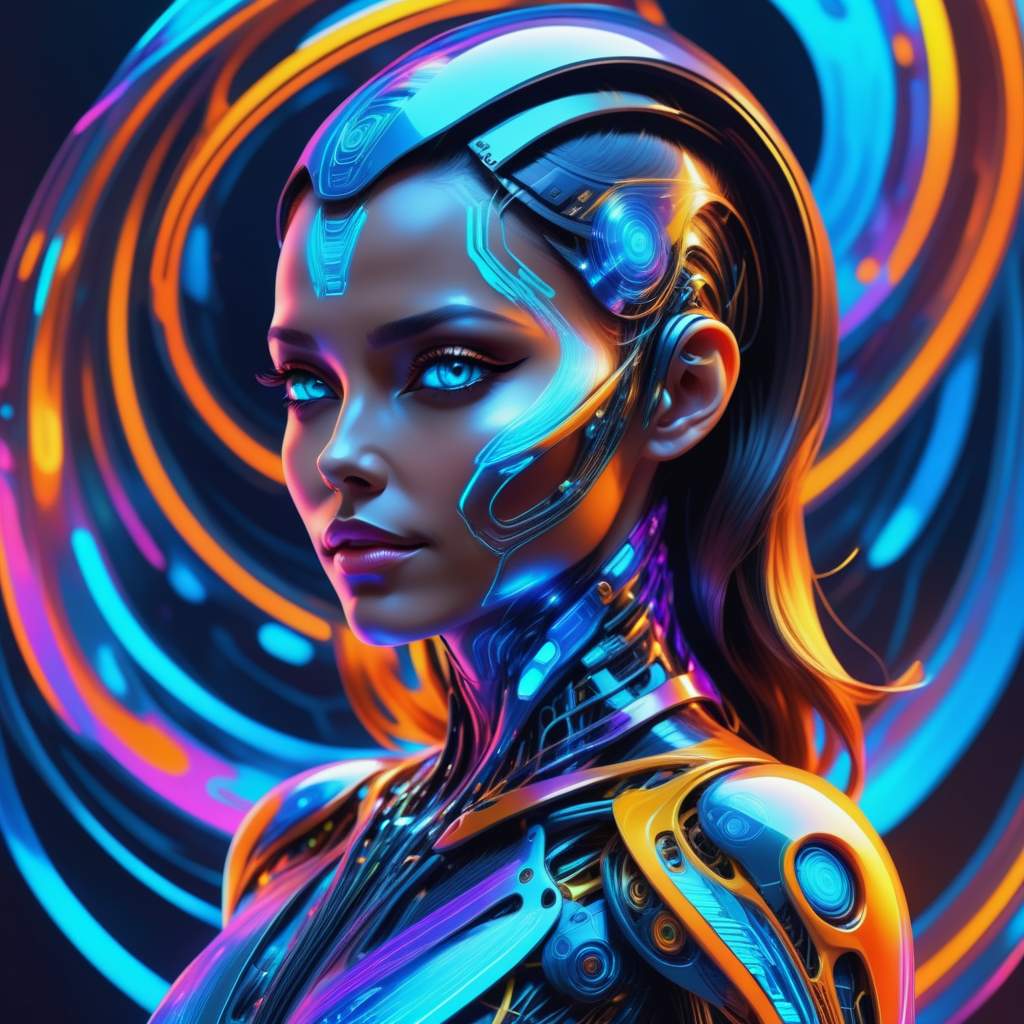 a woman, Jed-CyFut , full of details , positive emotional    <lora:CyberFuturisticStyle:0.7>  <lora:SDXLFaeTastic2400:0.5>