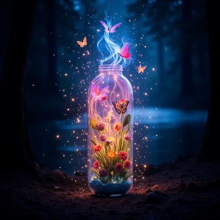 kai,FluxDFaeTasticDetails, dynamic splashes, bright colors, high contrast, dark background, vivid lighting, A beautiful transparent vase made out of glass , acting like a greenhouse, with plant and butterly, in a forest by the lake, light painting in the background,fireflies,faeries,bokeh,depth of field, kai,FluxDFaeTasticDetails, dynamic splashes, bright colors, high contrast, dark background, vivid lighting, A beautiful transparent vase made out of glass , acting like a greenhouse, with plant and butterly, in a forest by the lake, light painting in the background,fireflies,faeries,bokeh,depth of field, sfw<lora:test\lytepainting_epoch_6.safetensors:0.7500000000000001:0.7500000000000001> <lora:Scifi\FluxDFaeTasticDetails.safetensors:0.6000000000000001:0.6000000000000001> <lora:test\kai.safetensors:0.6800000000000002:0.6800000000000002>