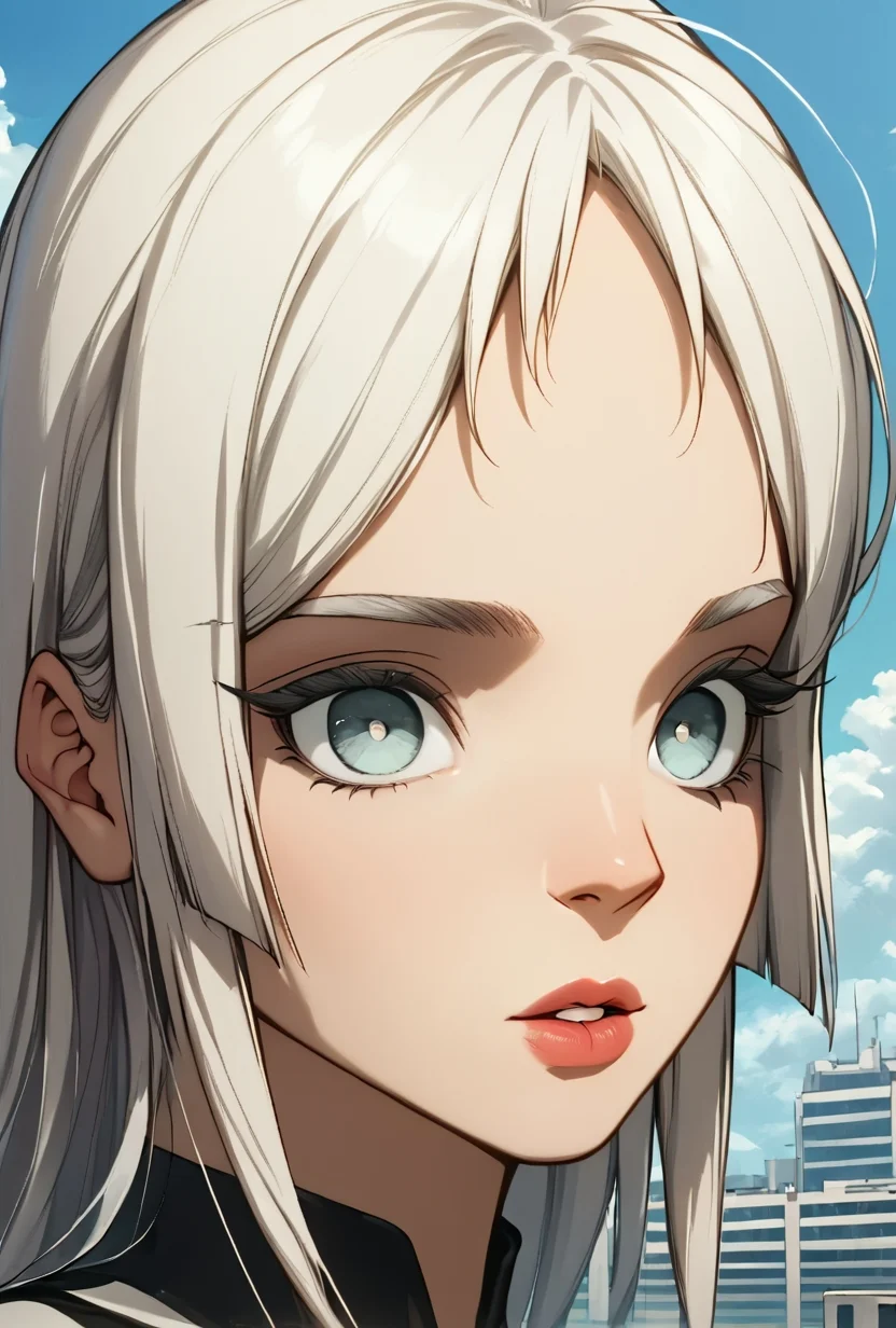 score_9, score_8_up, score_7_up, score_6_up, <lora:Demonic_Evolution_6_Character_PONT_XL_by_UOC:1>, situliu, situ_liu, situ liu, DemonicEvolution, 1girl, solo,
long hair, bangs, white hair, outdoors, parted lips, sky, day, cloud, blue sky, grey eyes, building, portrait, close-up
