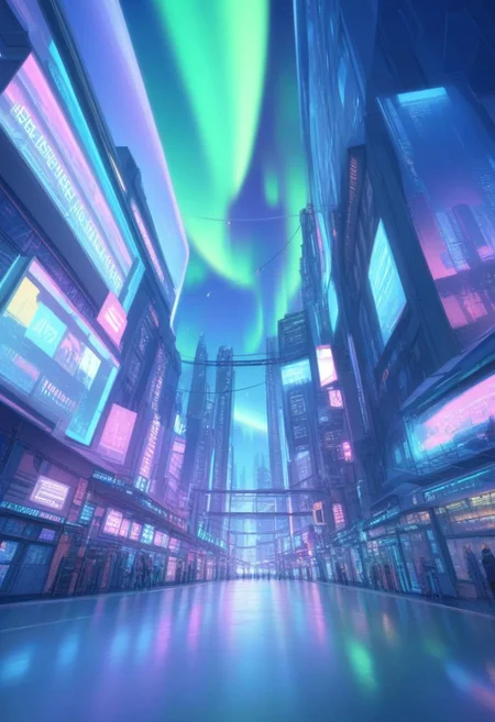 big scifi future city by night, northern Lights.
score_9, score_8_up, score_7_up, score_6_up, score_5_up, score_4_up, UHD, 8K, masterpiece, detailed, ultra_high_resolution, lots of detail, more detail XL, neon,