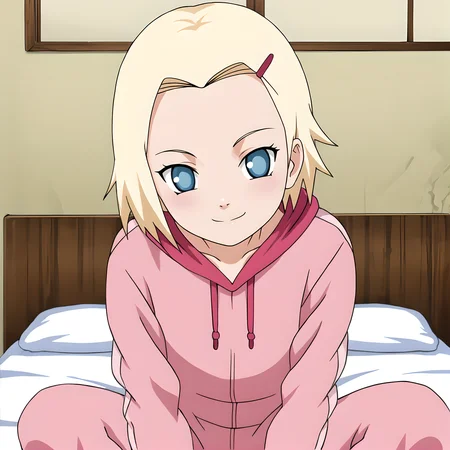 ino, hair ornament, hairclip, 1girl, solo, blonde hair, short hair, blue eyes, smile, looking at viewer, <lora:Ino_Yamanaka_Smol:0.9>
BREAK
level_9, level_8_up, level_7_up, source_anime, masterpiece,
BREAK
naruhodou_artstyle, <lora:Naruho-Dou_ArtStyle:0.7>
BREAK
inside, onesie, sleepwear