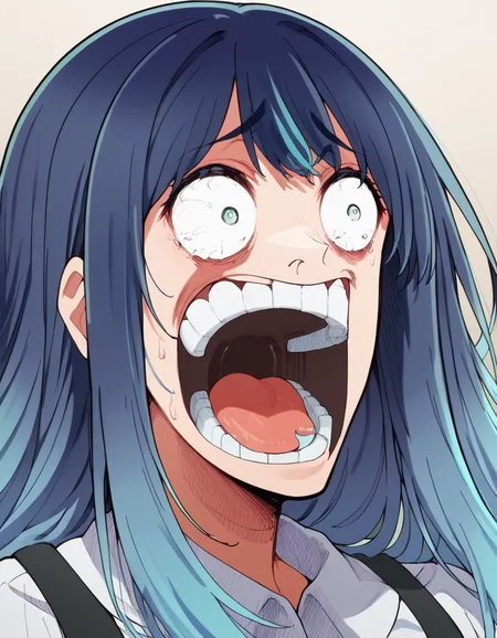 score_9, score_8_up, score_7_up, source_anime, <lora:akane-kurokawa-s2-ponyxl-lora-nochekaiser:1>, akane kurokawa, long hair, bangs, large breasts, black hair, blue hair, multicolored hair, gradient hair,, <lora:enel-face-ponyxl-lora-nochekaiser:1> enel face, open mouth, wide-eyed, teeth, tongue,, , ,