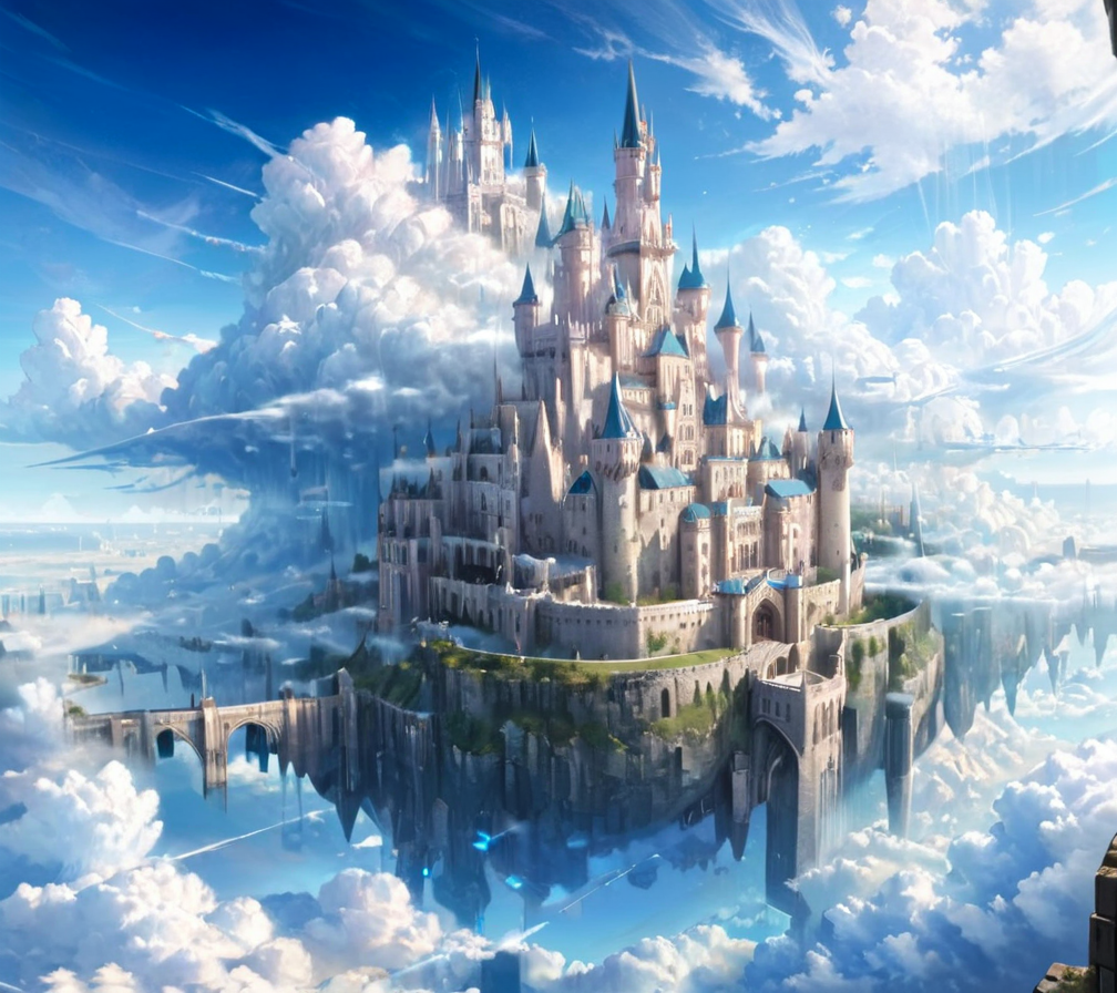masterpiece,high resolution,detailed,
 <lora:air_xl:0.8>
airmode, , scenery, cloud, sky, outdoors, day, castle, cloudy sky, blue sky, fantasy, , city made of cloud