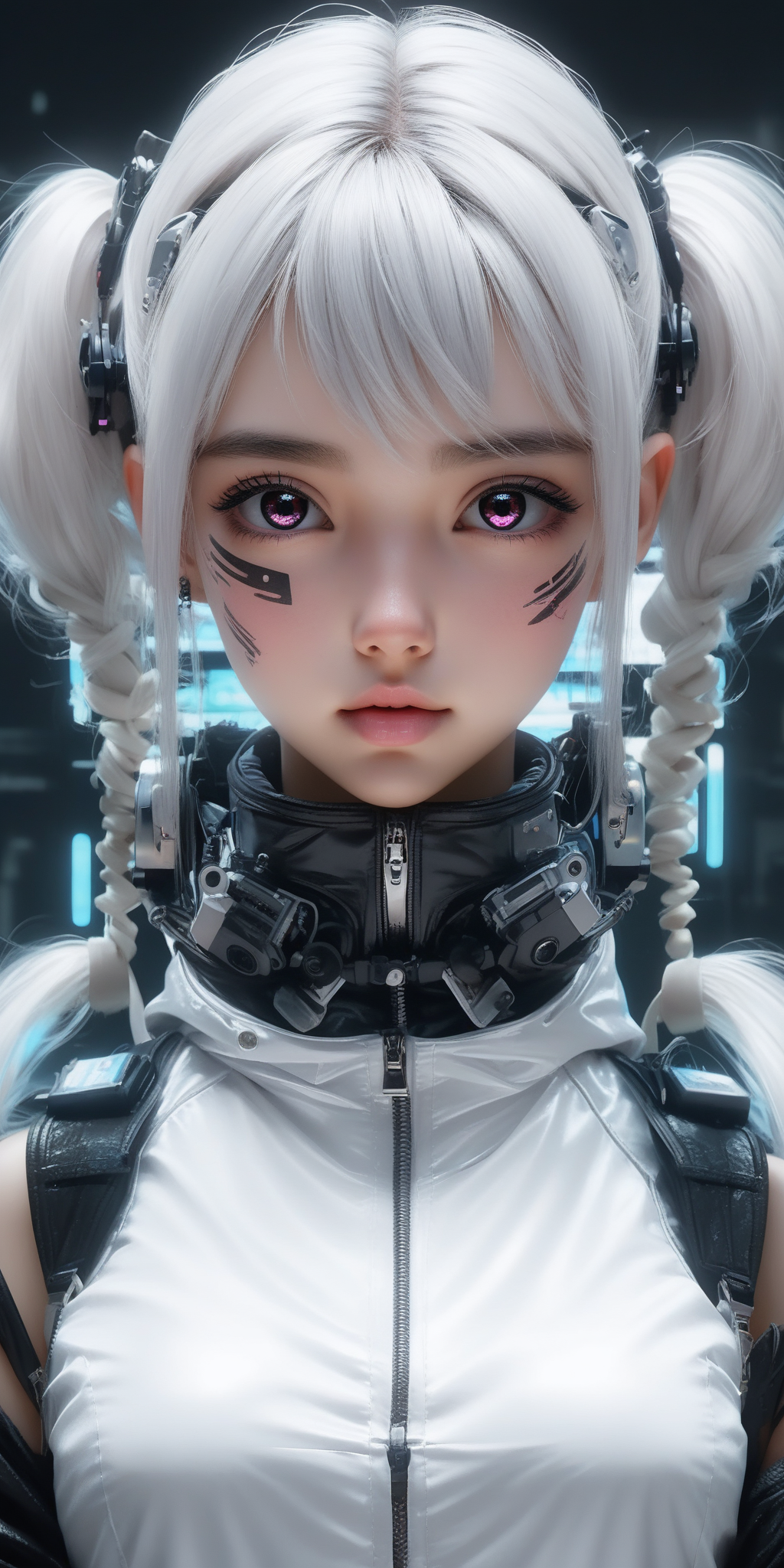 synthpunk egirl cyberpunk abstract painting, trash pola style,  ((masterpiece)), ((best quality)), ((extremely detailed CG unity 8k wallpaper)), solo, 1girl, mascara, makeup, (white sclera) masterpiece, best quality, 1girl,solo, 8k, UHD, HDR, (Masterpiece:1.5), (best quality:1.5)  <lora:eGirls_XL_v1:1>