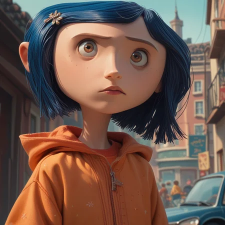 score_9, score_8_up, score_7_up, score_6_up, score_5_up, score_4_up, 1girl, CoralineClay,.dark blue hair