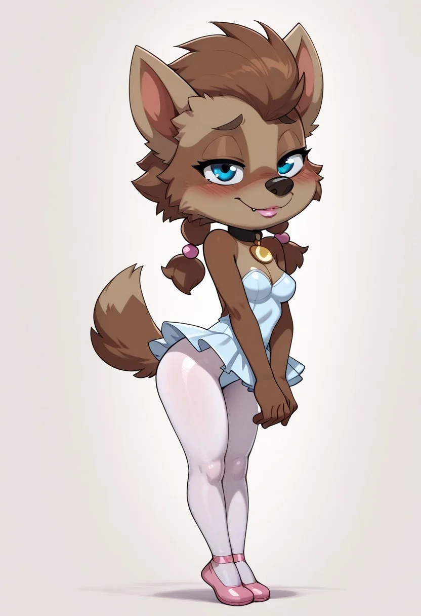 Winnie_The_Wolf,
 ((masterpiece, best quality, amazing quality, very aesthetic, absurdres, newest,))
young body, shortstack, short, slender body, petite, small, short legs, skinny legs, minuscule body, tiny, ((medium breasts)), petite body, seductive face,  slutty eyes, 
Ballerina outfit 
Pantyhose