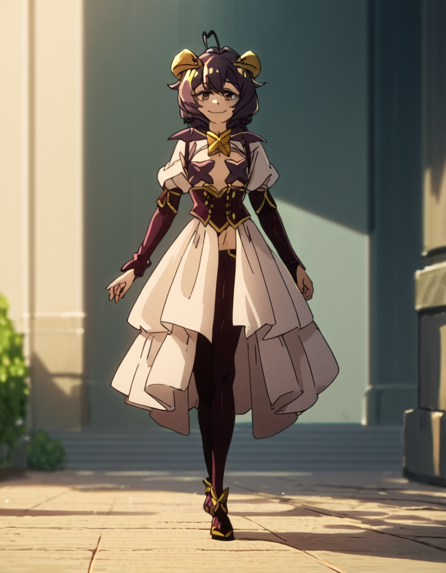 score_9, score_8_up, score_7_up, score_6_up, score_5_up, score_4_up, source_anime,  Utena, solo , magical girl, walking, smile