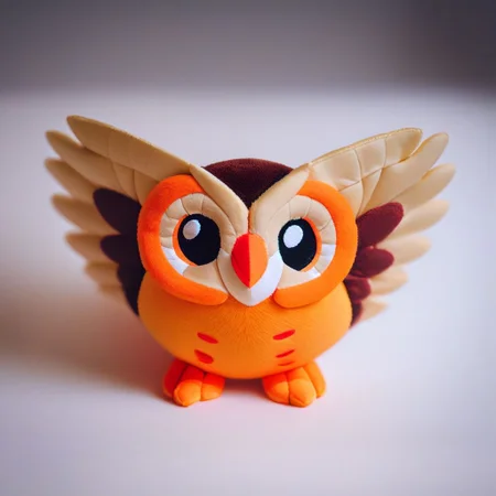 score_9, score_8_up, score_7_up, pikaole, no humans, animal focus, (owl:1.05), fur, full body, solo, blurry background, (plush doll:0.8), cute, rating_safe, source_furry, pikaole, source_photorealistic