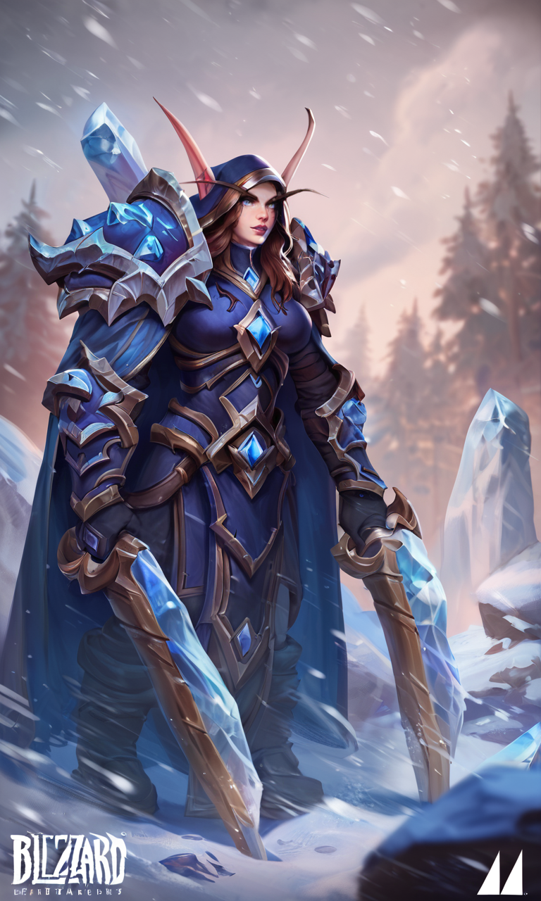 score_9, score_8_up, score_7_up, BREAK, soure_safe, cinematic, death knight, snow, ice, \, (warcraft), \, depth of field, hearthstonestyle, digital art, trending on artstation, deviantart <lora:HearthStoneStyle_v1:0.8>