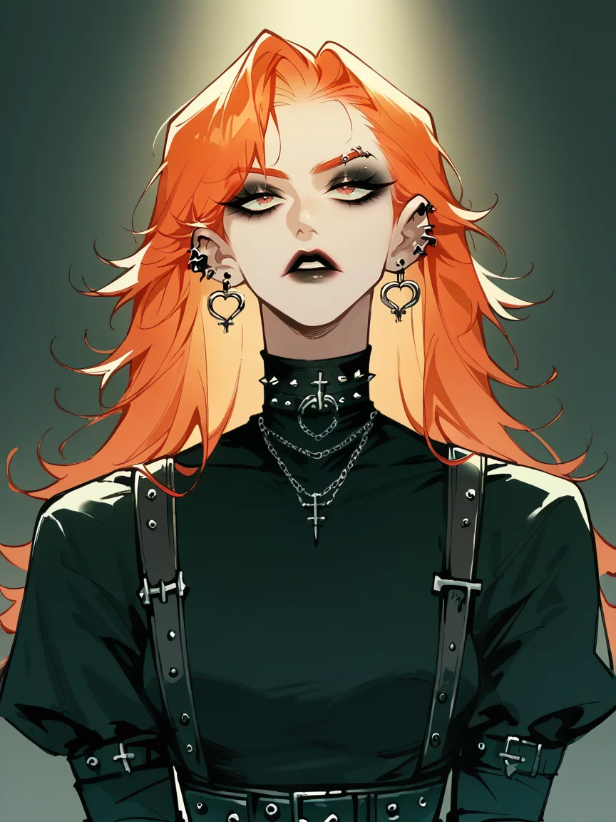 score_9, score_8_up, score_7_up, score_6_up, score_5_up, <lora:chimmymingXLP:1> chimmyming, gothic, <lora:egirlXLP:1> egirl, 1girl, solo, ginger hair,
