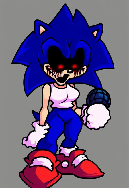 1girl, solo, score_9, score_8_up, score_7_up, score_6_up, volumetric lighting, NEGATIVE_HANDS, fnf, Luis_EXE, gloves, 1boy, animal ears, blue hair, shoes, socks, white gloves, white socks, spiked hair, red footwear, furry, furry male, body fur, white fur, animal nose, two-tone fur, blue fur, sonic the hedgehog, dark, menacing appearance, gleowing red eyes exaggerated, creepy elements features, ((hold microphone)), grey background, ((full body)), white long socks, white shoes, ((solo)), white crop top
ass, (perky ass 1:1), (big breasts:1) thicc, (curvy), ((wide hips)),, thick thighs, shortstack, Break