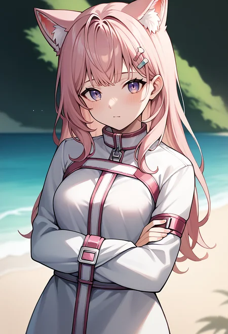 score_9,score_8_up,score_7_up,score_6_up,score_5_up,score_4_up,
1girl, hakui koyori, virtual youtuber, long hair, wolf ears, animal ear fluff, breasts,
cowboy shot, solo, looking at viewer, beach,
straitjacket, restrained,
<lora:koyoriponyxl:1> <lora:straitjacketponyxl3:1>