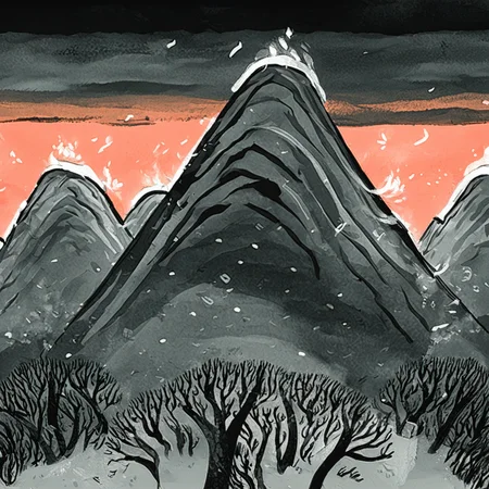 mountains, depressing style <lora:MattSchustyle:0.9>  MattSchu