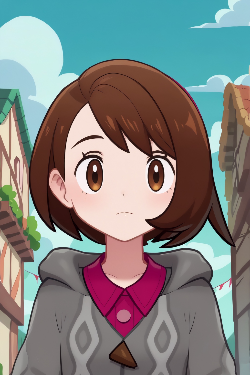 score_8_up, anime screencap, flat colors, gloria<lora:COMMISSION_Pokemon-Gloria-PDXL:0.8>