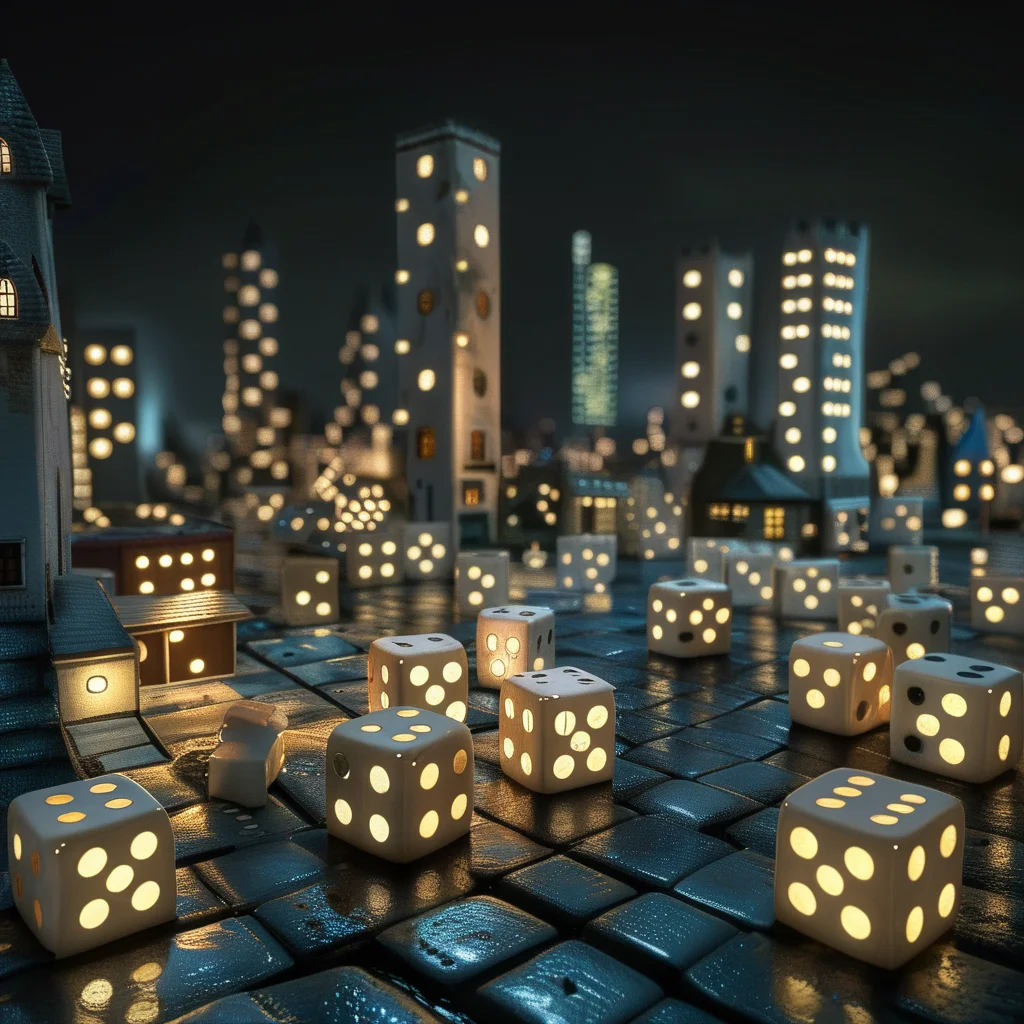 dice city ââat night<lora:dice:1>
