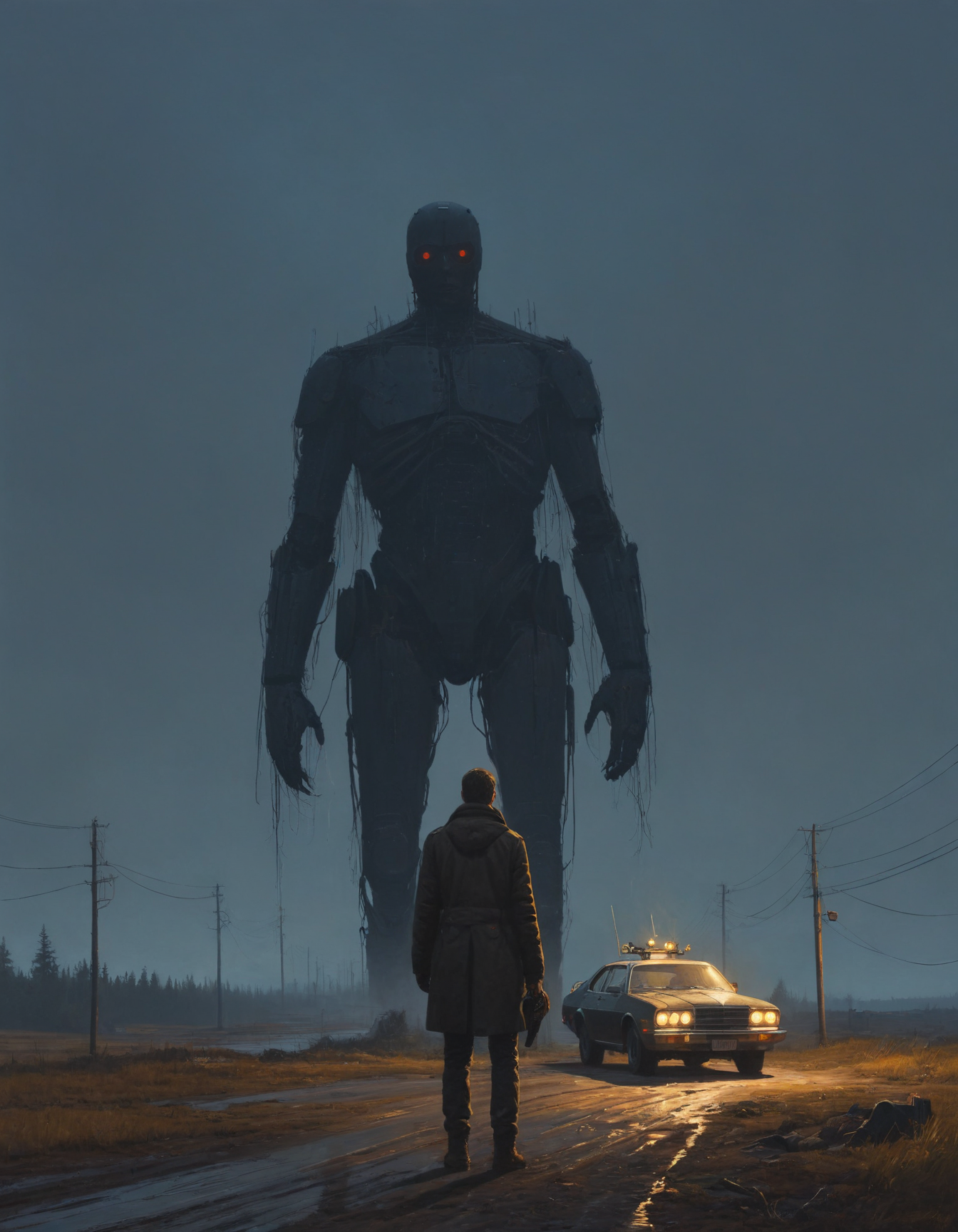 by simon stålenhag,  (dark but beautiful:1.4), (masterpiece, best quality:1.4) , in the style of nicola samori,
<lora:epi_noiseoffset2:0.5> <lora:add-detail-xl:1> <lora:xl_more_art-full_v1:0.5>  <lora:NicolaSamori:0.7>