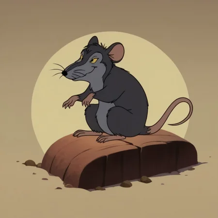 score_9, score_8_up, score_7_up, score_6_up, score_5_up, score_4_up, source_furry, templetoncw, feral, male, rat, grey fur, black eyes, yellow sclera, sitting, barnyard,