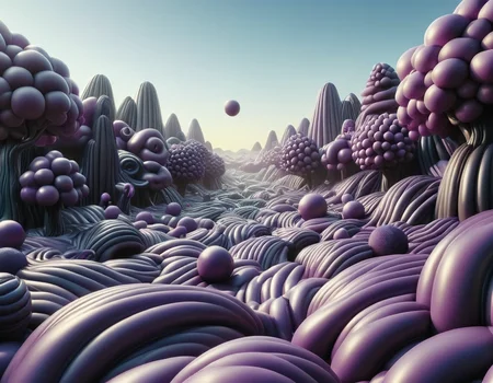 an inflatable dark purple rbbrwrld landscape<lora:rbbrwrld:1>