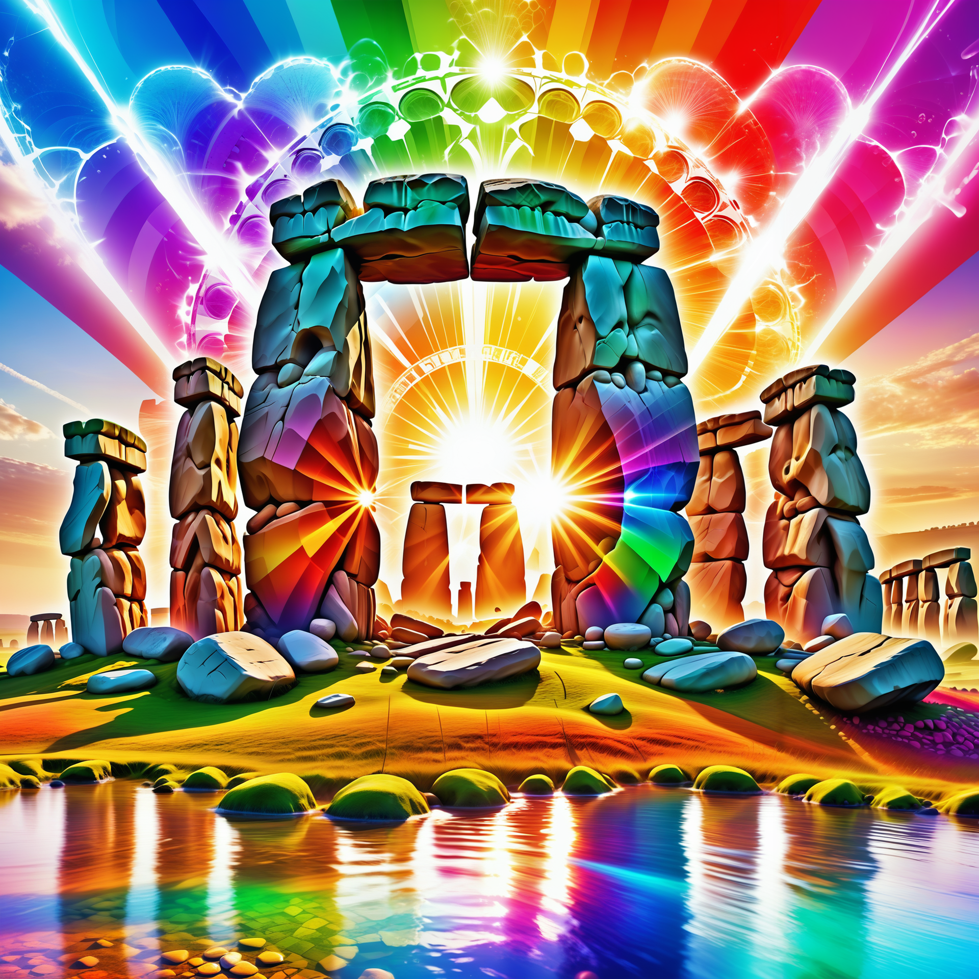 Jed-Spl4sh, <lora:ColourfulStyleV2-000006:0.8>, masterpiece, UHD, 64k, smooth colors, positive emotional, splash effect, building, architecture of a  Stonehenge, cinematic, colorful, gorgeous, very coherent, epic atmosphere, stunning detail, full color, fine polished, epic, badge