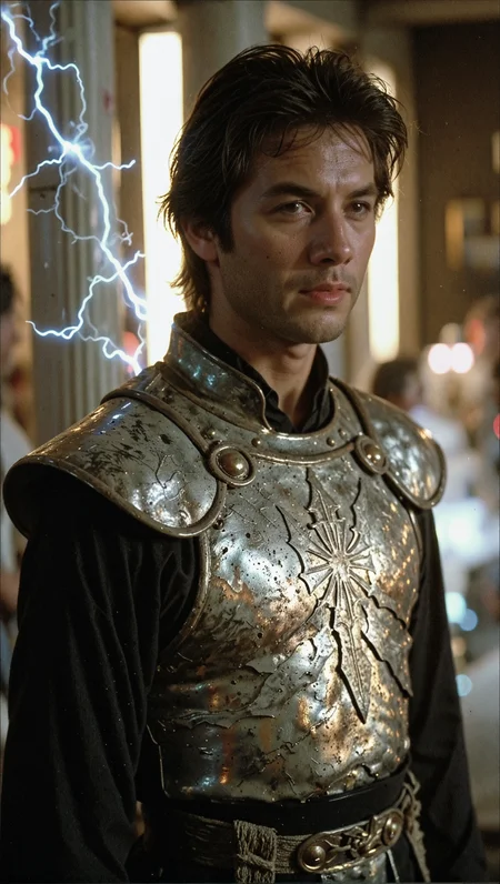 score_9, score_8_up, score_7_up,
BTILC, cinematic, solo, short hair, black hair, 
1boy, asian male, upper body, male focus, cape, armor, 
magical electricity energy, animification, pillar,
excessive magical aura.
<lora:big_trouble_in_little_china-Pony-v1:1.25>