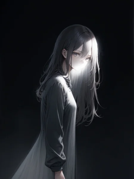 1girl, Capture an invisible person, with their presence only hinted at by their surroundings, evoking a sense of mystery and intrigue.