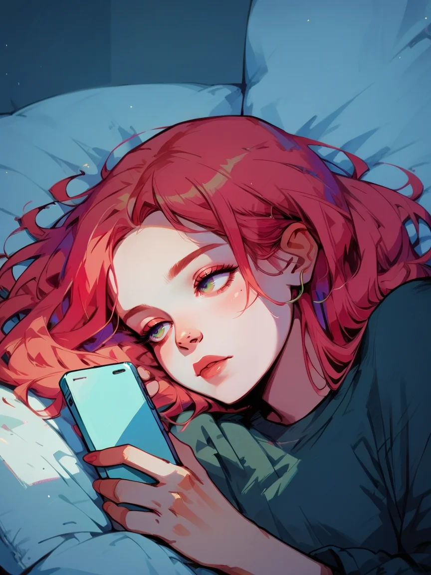 score_9, score_8_up, score_7_up, score_6_up, score_5_up, <lora:coacalinaXLP:1> coacalina, colourful,  <lora:ph0n3XLP:1> ph0n3, holding phone, lying, 1girl,