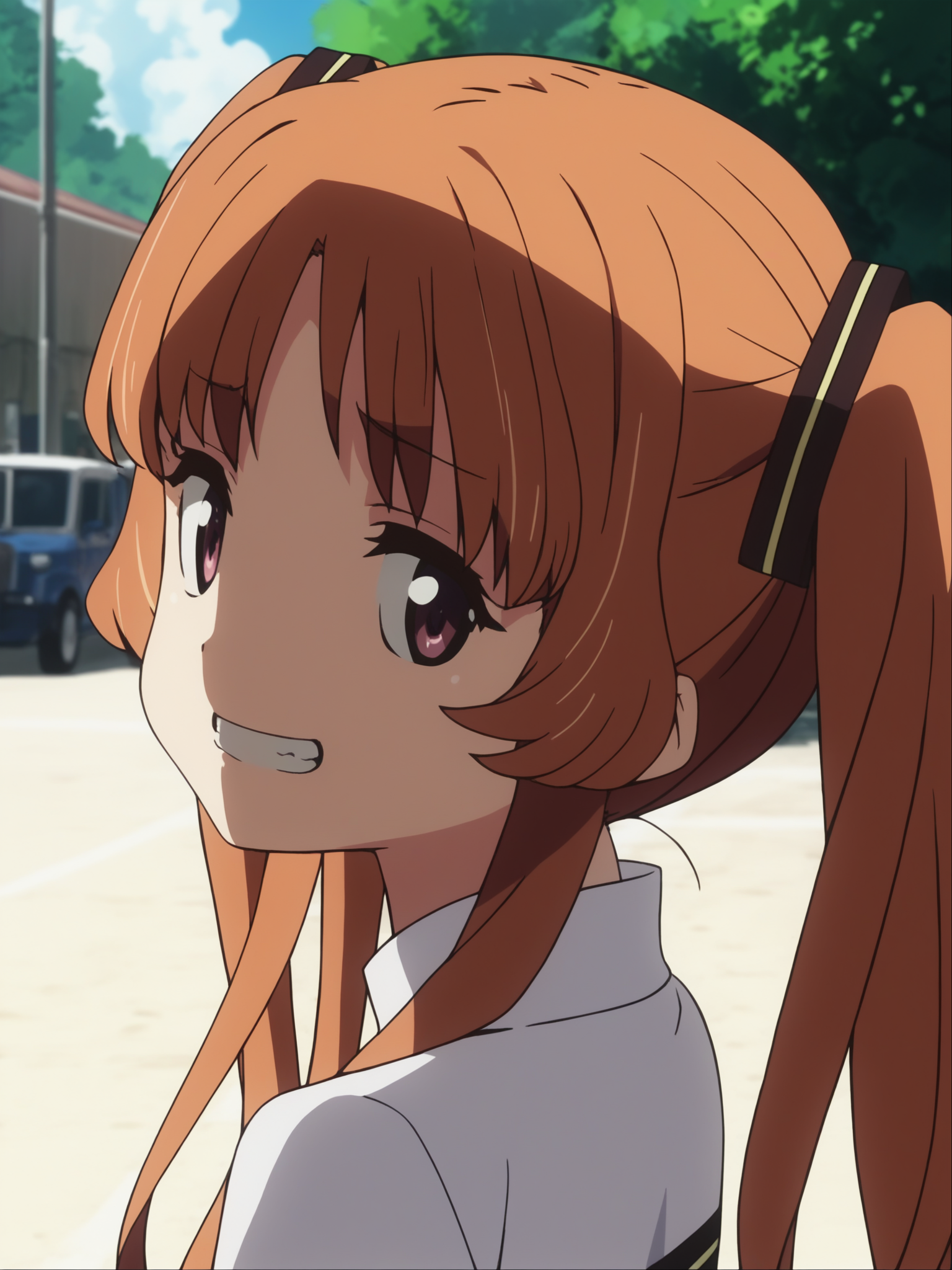 <lora:happy_tentacle-remon-v0.2:1>, ht_remon, twintails, hair ribbon, 1girl, , close-up , , embarrassed , grin , looking back , anime coloring, anime screencap, score_9, score_8_up, score_7_up, score_6_up, score_5_up, score_4_up