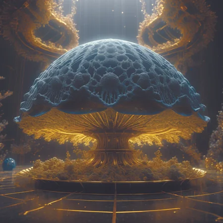 slime mold made of cellular automata according to golden ratio pattern floating in space. highly detailed 3d rendering in octane and vray,beautiful mystical lighting,mist,sigma 24 mm (imperial armor:1.33) | Dslr 64 bit megapixel | by Trevor henderson <lora:add-detail-xl:1.6> LuxTechAI <lora:LuxTechAIv2p:0.7> <lora:nijiarmor_v2:0.6> DonMPl4sm4T3chXL <lora:DonMPl4sm4T3chXL-000010:0.5>