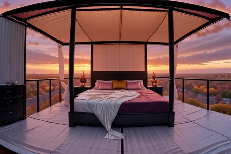 <lora:LCM_LoRA_Weights_SD15:1>,<lora:detail_slider_v4:1.3>,(panorama photo of a luxurious bedroom with a canopy bed draped in silk sheets and soft, ambient lighting,windy weather,during autumn,at sunset:1.7),BREAKE,, landscape photography, vast vistas, natural beauty, dynamic compositions, captivating scenery, immersive, serene