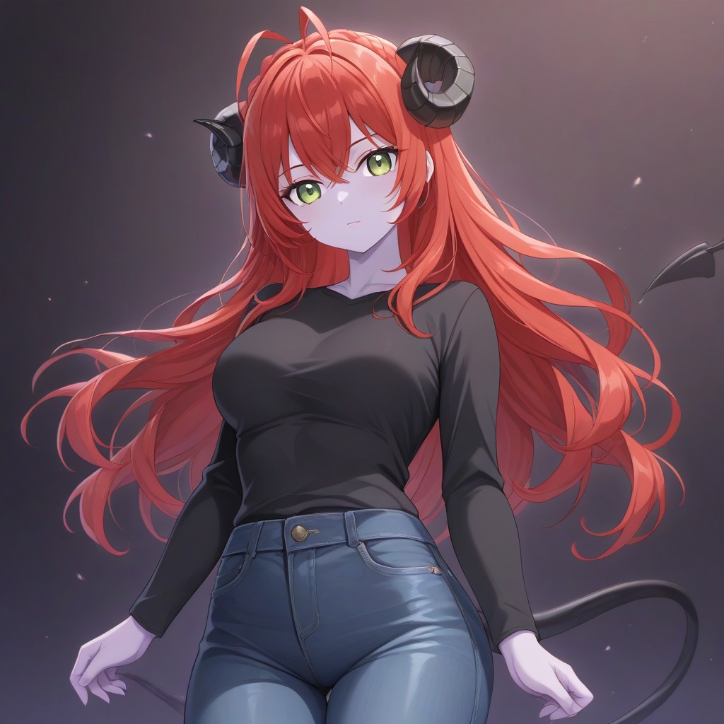 <lora:Valkyrie-000009:0.8> v4lkyr1e, black shirt, jeans