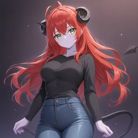 <lora:Valkyrie-000009:0.8> v4lkyr1e, black shirt, jeans