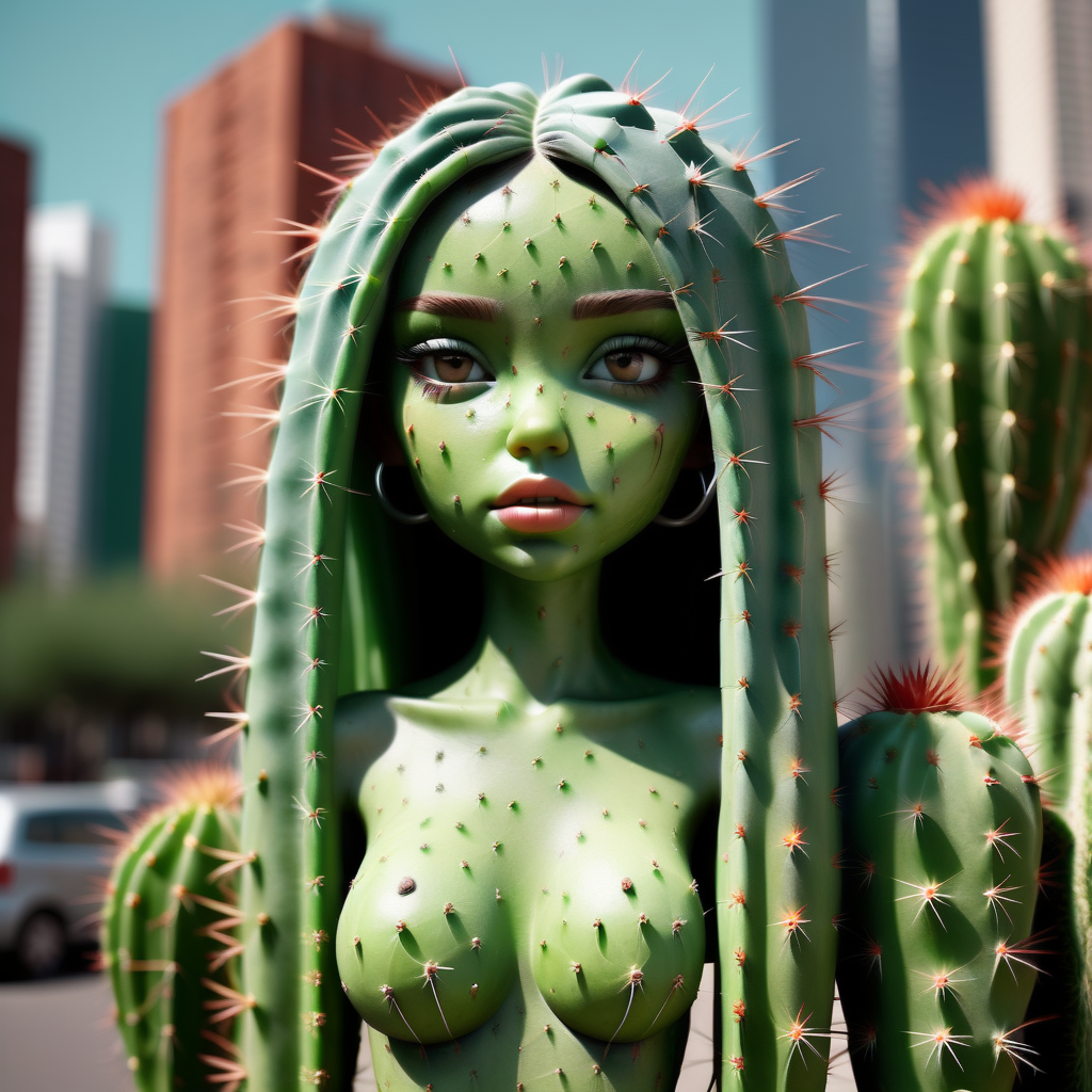 Cactexa girl in city<lora:Cactexa:0.8>