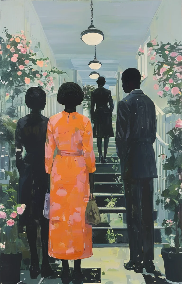 masterpiece,best quality,<lora:tbh268-sdxl:0.9>,illustration,style of Kerry James Marshall portrait of Housework robots