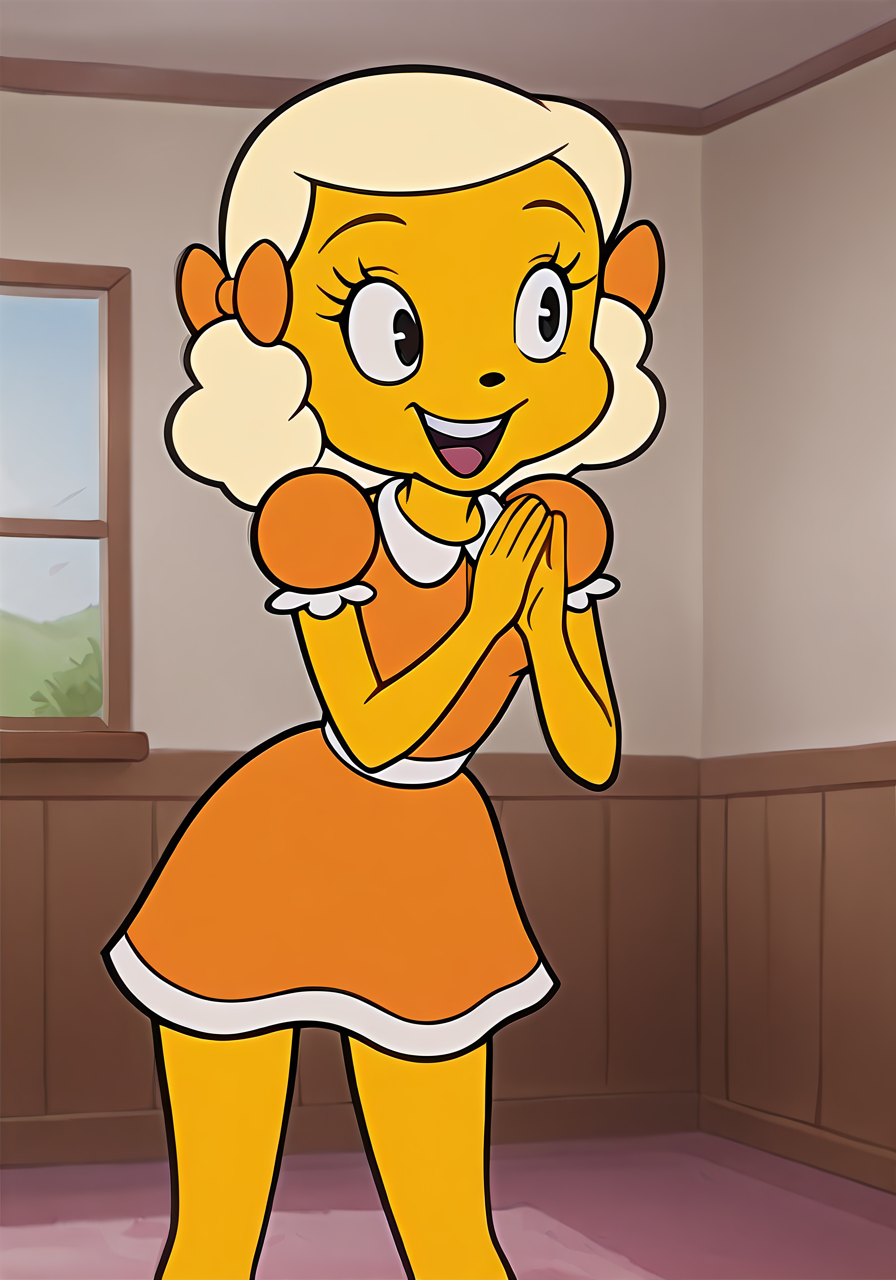 1girl, solo, <lora:sunshinesally:.8>, sunshinesally, happy, smiling, indoors, surprised, shocked