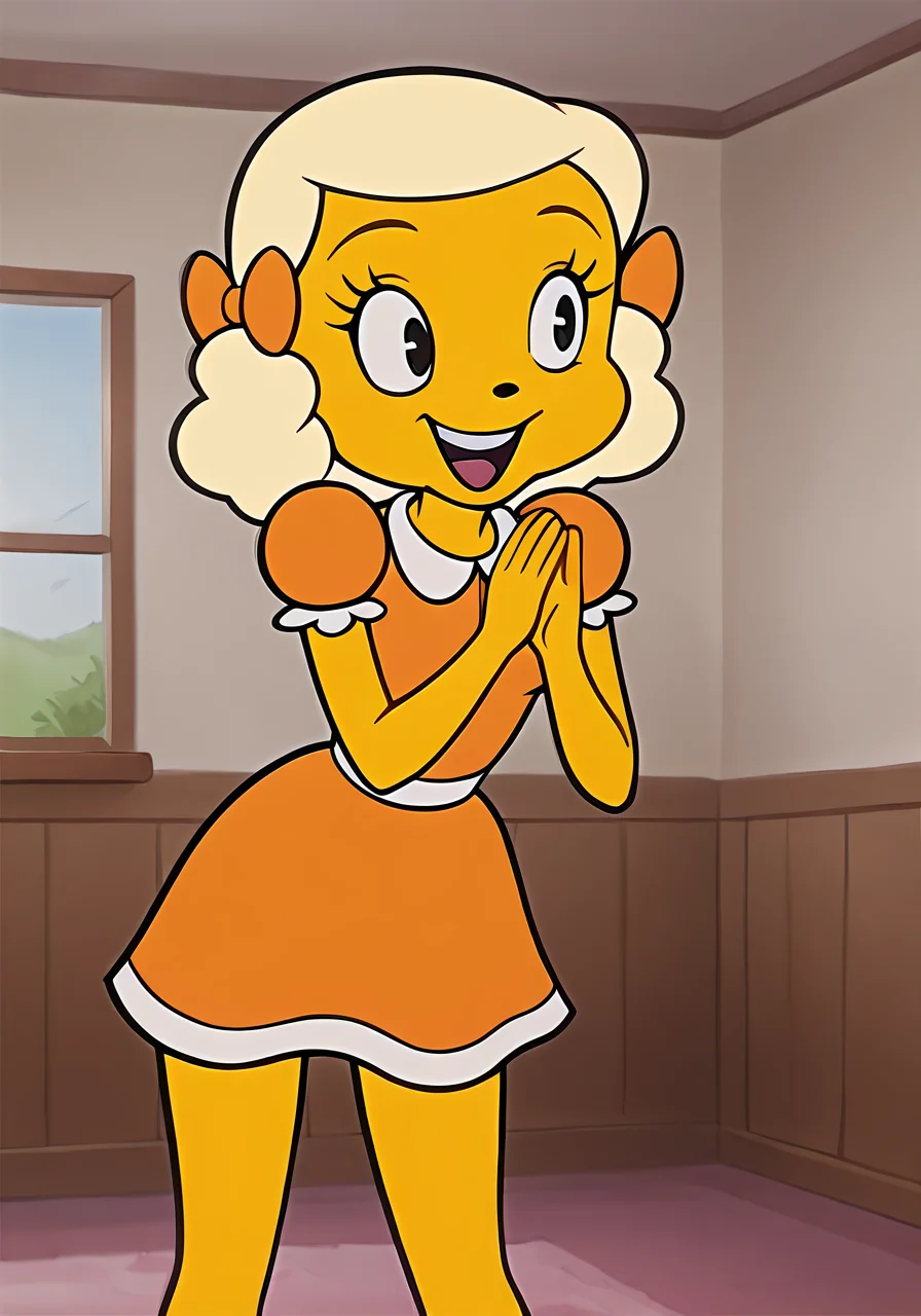 1girl, solo, <lora:sunshinesally:.8>, sunshinesally, happy, smiling, indoors, surprised, shocked