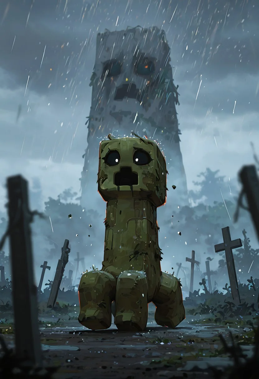 masterpiece, best quality, amazing quality, very aesthetic, absurdres, newest, , detailed background,
movie scene, cinematic scene, cinematic, foreground blur, depth of field,
crpr, no humans, full body, pokemon (creature), open mouth, black sclera, black mouth, green skin
graveyard, cemetery, gravestones, heavy rain, grey sky,, chaos, floating particles, no pupils,