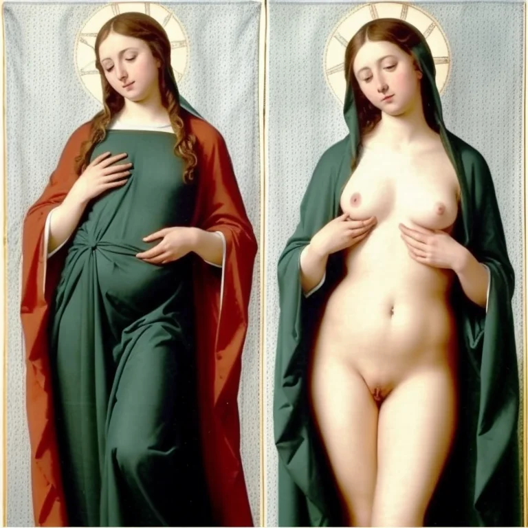 (onoff:1.1), the virgin Mary wearing robes <lora:femOnOff15_v1.28:1>