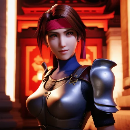 Ultra realistic extremely beautifully detailed 8k picture of 1 gorgeously cute and cool woman ff7 jessie exploring a forbidden city at night<lora:ff7 jessie:0.9>, extremely detailed eyes mouth and facial features, gorgeous breathtaking composition and epic cinematic lighting