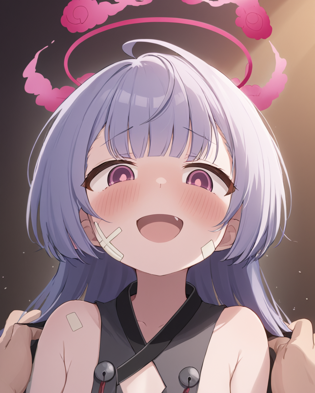 shuro \(blue archive\),1girl, blush, halo, open_mouth, 2boys, hetero, solo_focus, smile, trembling, bandaid_on_face, looking_at_viewer, upper_body
<lora:shuro_(blue_archive)_image571_2023-12-03:1>halo. gorgeous,key visual, vibrant, studio anime,award-winning, professional, highly detailed,high budget, cinemascope