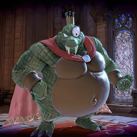 kingkroolXL meme, <lora:King_K_Rool_XL:.8>, red cape
, (masterpiece, intricate:1.3)