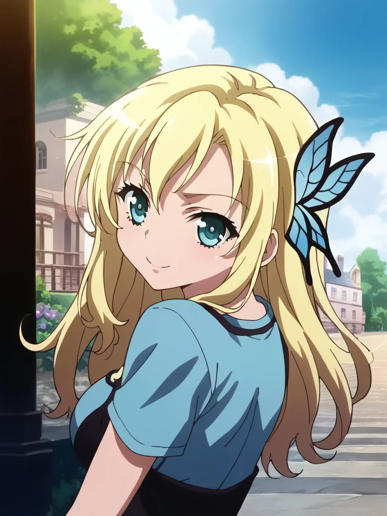 score_9, score_8_up, score_7_up, source_anime,masterpiece,best quality,highres,absurdres,official art,official style,source_anime,anime screencap,anime coloring,megami magazine,anime,animated,
portlait,
<lora:kashiwazaki_sena:1> kashiwazaki sena, butterfly hair ornament, blonde hair, long hair,aqua eyes,large breasts,
