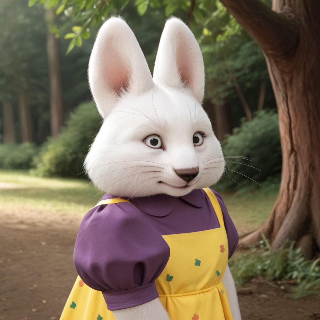 score_8_up, BREAK, 1girl, solo, Ruby, furry, whiskers, furry, black eyes, dress, puffy sleeves, upper body,  <lora:Ruby_MaxRuby_PXL_Leaf1:0.8>, realistic,
