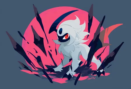 (masterpiece, best quality:1.1), solo, (zerov:1), pokemon, absol  <lora:N11_ZeroV_V9_250101:0.7>