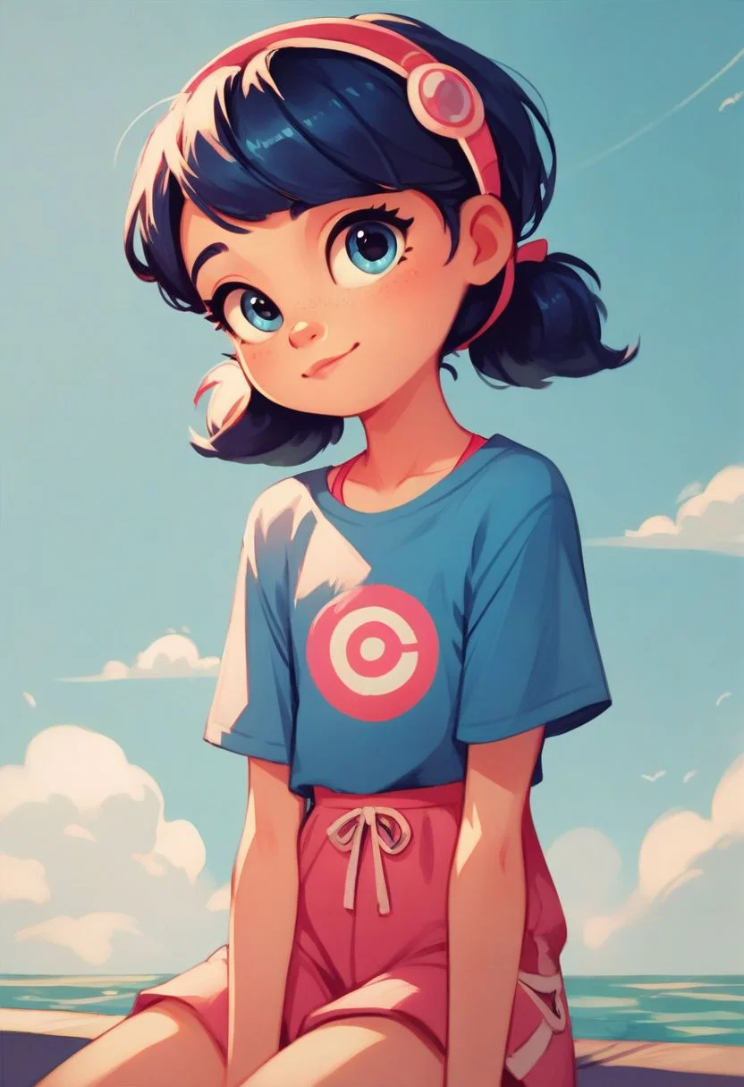 score_9, score_8_up, score_7_up, score_6_up, score_5_up, score_4_up, break, source_cartoon, marinette, inloved, cute doodle, young, cute, petite, look the viewer, casual clothes,