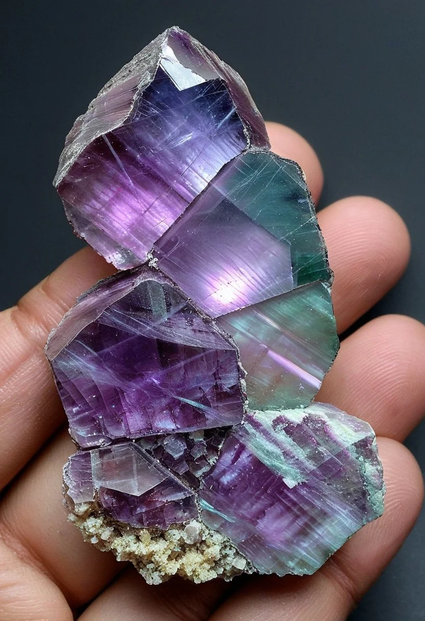 Masterpiece, best quality, 1girl, fluorite mineral, flu0rite, iridiscent