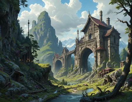 in the style of ck-ovf, medieval fantasy illustration : Train WLOP, Rossdraws, ArtStation, CGSociety, concept art, cgsociety, octane render, trending on artstation, artstationHD, artstationHQ, unreal engine, 4k, 8k