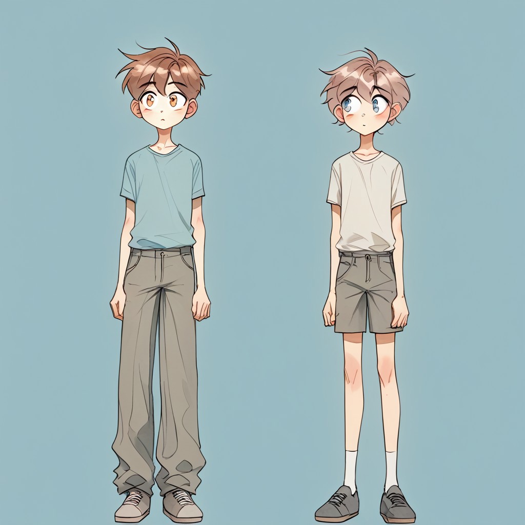 (Pencil_Sketch:1.2, messy lines, greyscale, traditional media, sketch), unfinished, hatching (texture), ((two friends comparing who is taller)), tall man comparing height with a  skinny twink, tall man and short man,  ((height difference)), ((size difference)), ((full body)), ((front view)),2boys, ((young face), (skinny twink), ((shorter twink)), clothed, 2boys waring boy clothes, (young faces), ((2.3 meters vs 1.7 meters of height)) ,skinny boy, medium hair, brown hair,