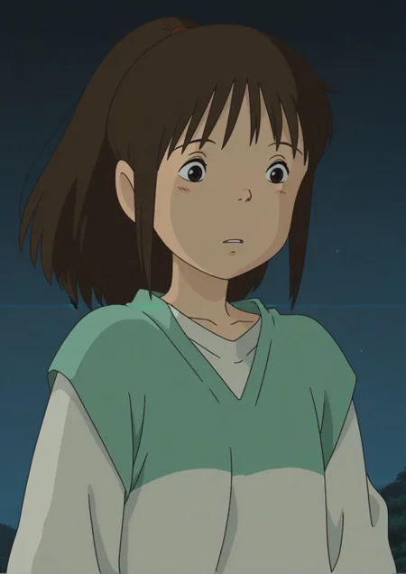 <lora:Chihiro_Ogino_Illustrious:1>,chihiro ogino,ghibli_style,anime screencap,anime coloring,