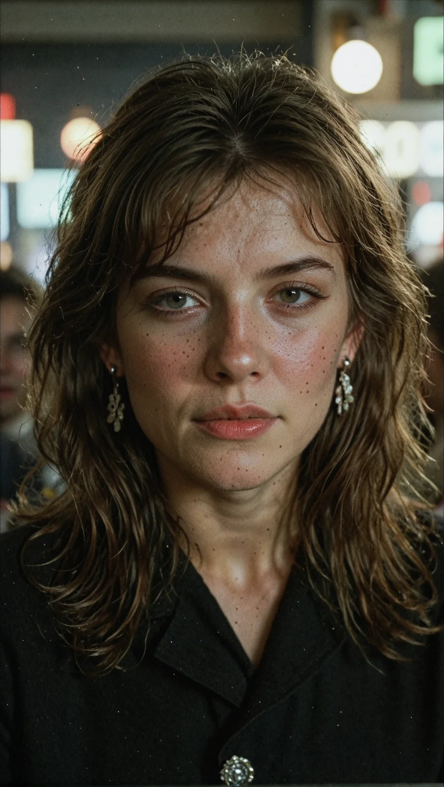 score_9, score_8_up, score_7_up,
BTILC, cinematic, 1girl, solo, long hair, looking at viewer, brown hair, jewelry, green eyes, earrings, mole, black jacket, lips, depth of field, portrait, mole under mouth, realistic, stud earrings, mole on cheek,
cinematic film still , shallow depth of field, vignette, highly detailed, high budget Hollywood film, bokeh, cinemascope, moody, epic, gorgeous, film grain.
<lora:big_trouble_in_little_china-Pony-v1:1.25>